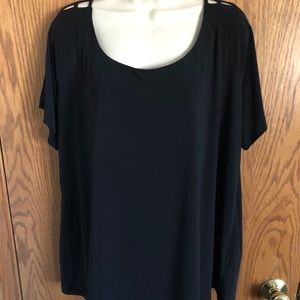 Avenue Black Top Cutout Short Sleeves Womens 18/20